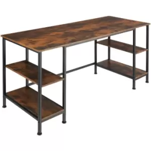 Image of Computer Desk Stoke w/built in shelves (137x55x75cm) - corner desk, gaming desk, computer desk - industrial dark - industrial dark