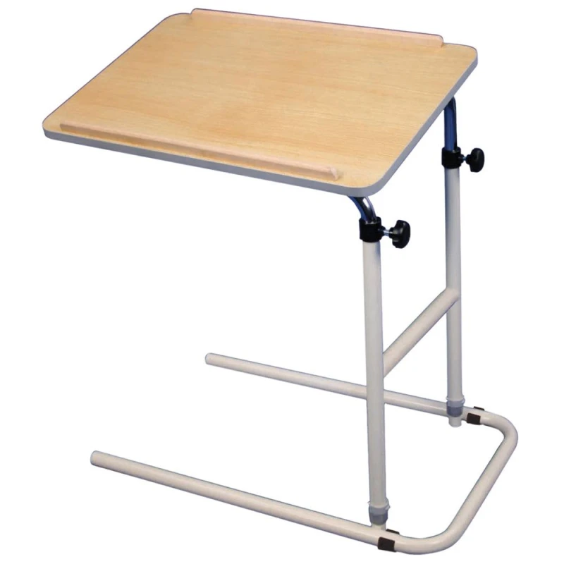 Image of Loops Height Adjustable Overbed Multi Table - 665 x 420mm Surface - Beech Tabletop Multi