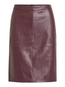 VILA Faux Leather Mini Skirt Women Red