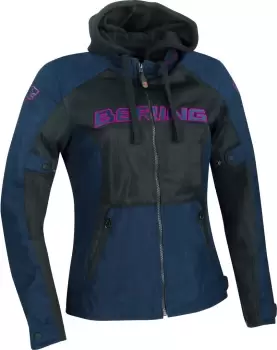 Image of Bering Spirit Ladies Motorcycle Textile Jacket, black-blue, Size 42 for Women, black-blue, Size 42 for Women