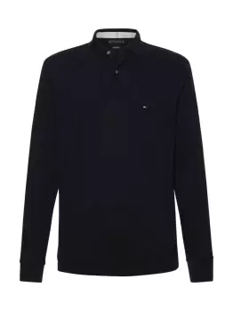 Image of Tommy Hilfiger 1985 Regular Fit Long Sleeve Polo Shirt In Desert Sky - Size Xxl