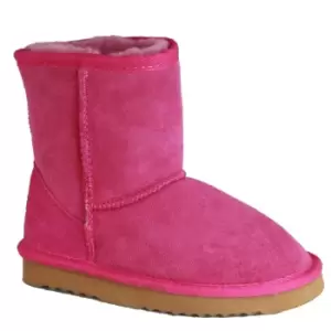 image of Eastern Counties Leather Childrens/Kids Charlie Sheepskin Boots (1 UK) (Pink)