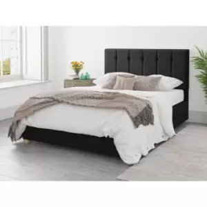 Image of Hepburn Ottoman Upholstered Bed, Plush Velvet, Ebony - Ottoman Bed Size Superking (180x200)