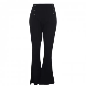 Image of Biba Split Hem Trousers - Black