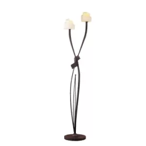 image of (0008 006) Estilo Floor Lamp 2 Light E14, Brown/Black Oxide