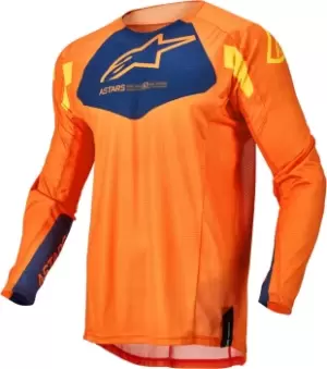 image of Alpinestars Techstar Factory Motocross Jersey, blue-orange, Size L, blue-orange, Size L