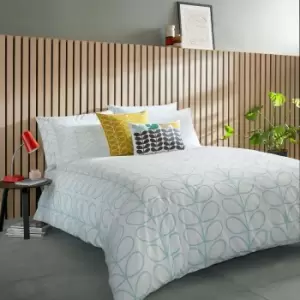Image of Orla Kiely Linear Stem Pillowcase Pair, Neptune Blue