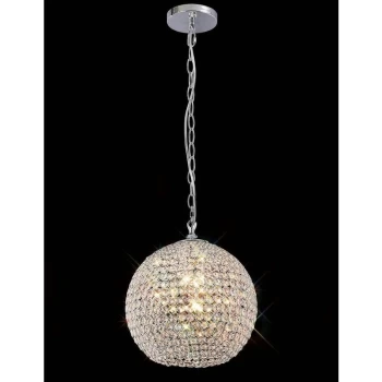 Image of Ava pendant lamp 5 Bulbs chrome polished / crystal