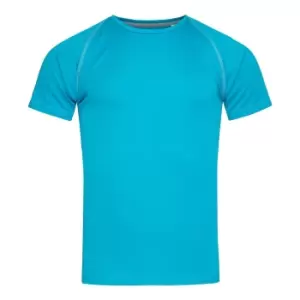 Image of Stedman Mens Active Raglan T-Shirt (2XL) (Hawaii Blue)