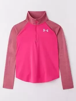 Image of Under Armour Girls Tech Graphic 1/2 Zip, Pink, Size L=11-12 Years, Women