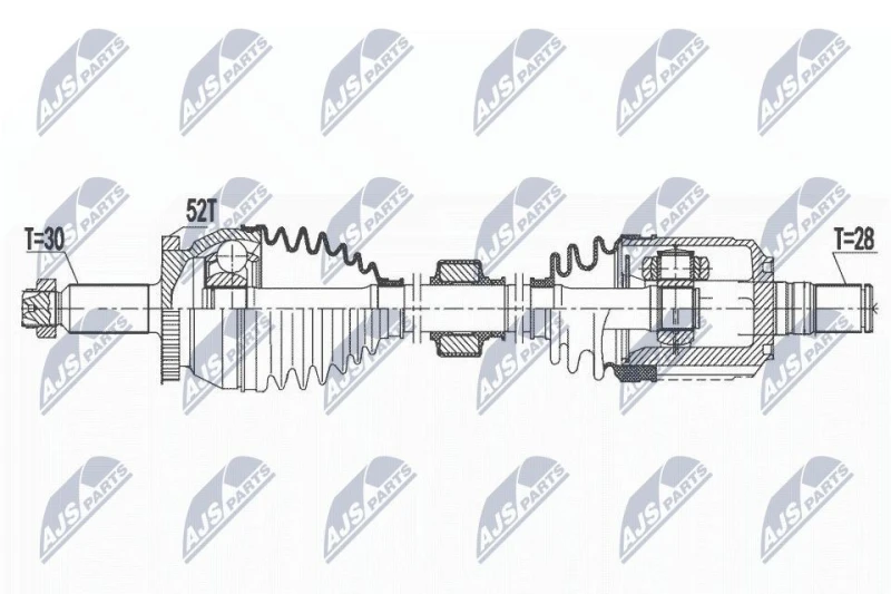 Image of NTY NPW-HY-583 Drive shaft Front Axle Left Drive Shaft (13)