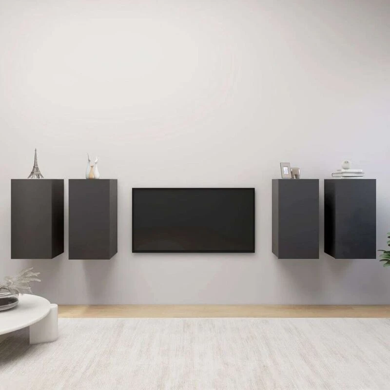 Image of VIDAXL TV Cabinets 4 pcs Grey 30.5x30x60cm Engineered Wood Vidaxl 8720286572436