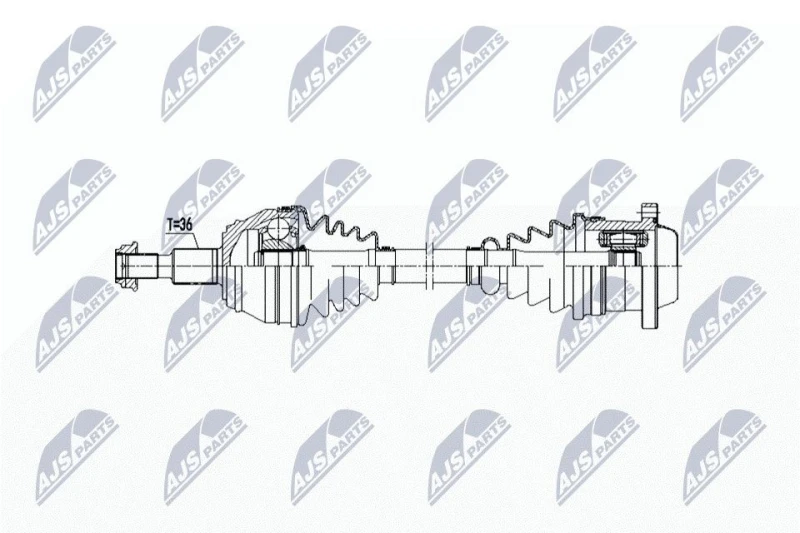 Image of NTY NPW-WW-249 Drive shaft Front Axle Left Drive Shaft (13)