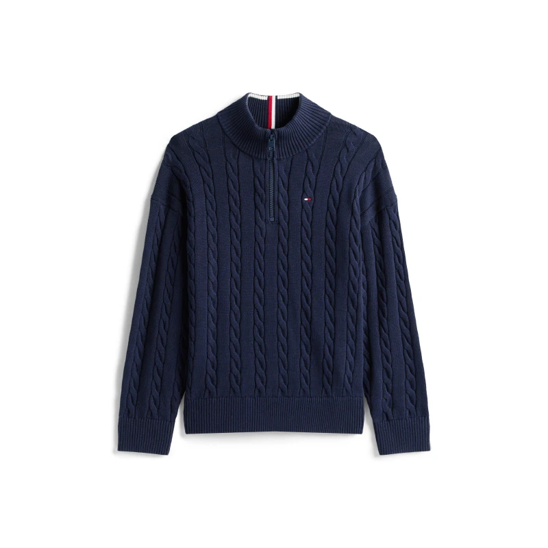 Image of Tommy Hilfiger Kids Crew Neck Jumper Night Navy C1G male 10Y