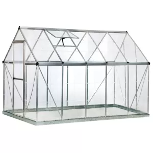 image of Palram 6 x 10ft Harmony Large Green Aluminium Apex Greenhouse with Polycarbonate Panels