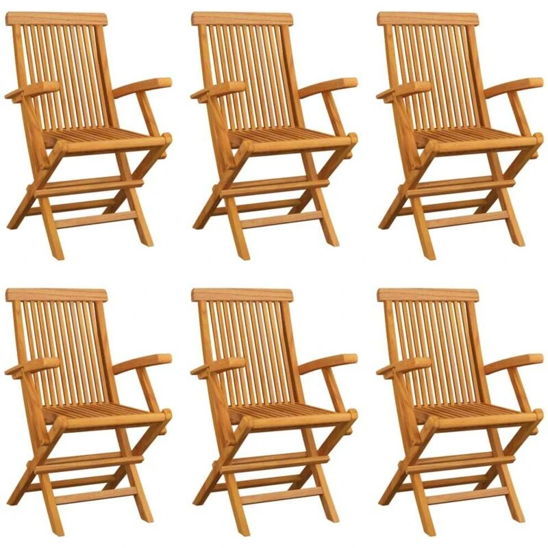 Image of VIDAXL Folding Garden Chairs 6 pcs Solid Teak Wood Vidaxl 8720286297773
