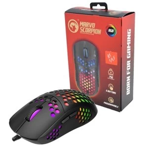 image of Marvo Scorpion G961 USB RGB LED Black Programmable Gaming Mouse