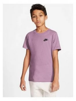 image of Nike Older Boys Futura T-Shirt - Pink Size M 10-12 Years