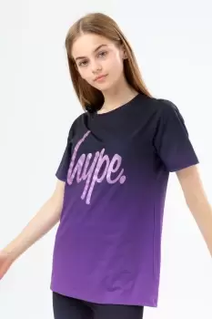 HYPE GIRLS LILAC FADE GLITTER T-SHIRT