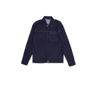 Image of French Connection San Fran Zip Up Denim Jacket - Blue