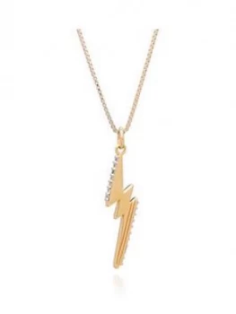 image of Rachel Jackson London 22Ct Gold Plated Silver Lightning Bolt Pendant Necklace