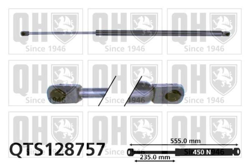 Image of QUINTON HAZELL Tailgate strut QUINTON HAZELL QTS128757