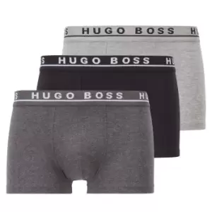 Image of Boss 3 Pack Logo Boxer Trunks - Grey
