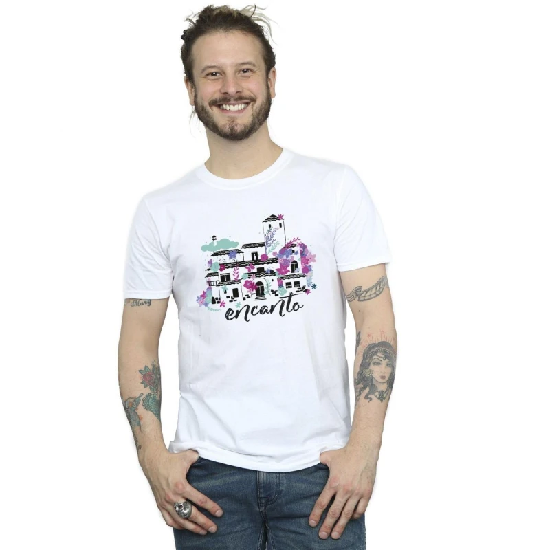 Image of Disney Men Encanto Casita T-Shirt in White Size: Small White S Male 5063153611320