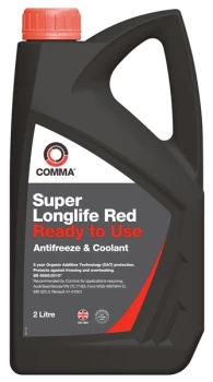 Image of Super Longlife Antifreeze & Coolant - Ready To Use - 2 Litre SLC2L COMMA