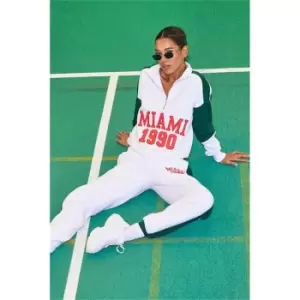 Image of I Saw It First Forest Green Miami Vintage Embroidered Heavyweight Fleeceback Joggers - Green