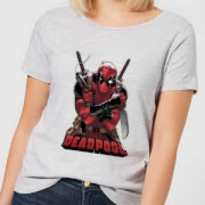 Image of Marvel Deadpool Ready For Action Womens T-Shirt - Grey - 3XL