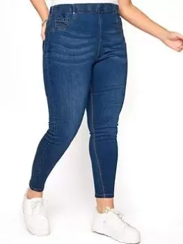 Image of Yours Clothing Jenny Jegging 28" Mid Blue Size 18, Women
