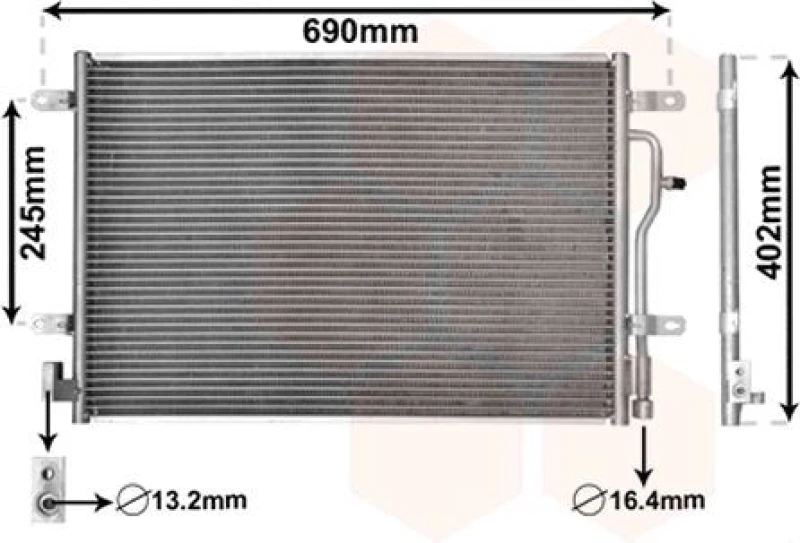 Image of VAN WEZEL Air conditioning condenser VAN WEZEL 03005194
