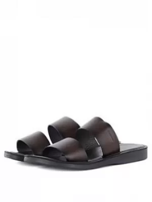 Image of Barbour Abel Two Strap Leather Sandal, Brown, Size 10, Men