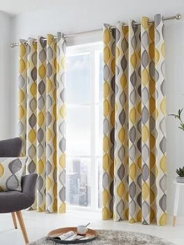 image of Fusion Lennox Lined Eyelet Curtains