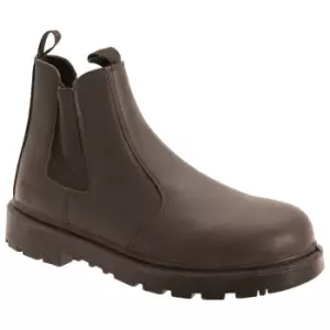 Image of Grafters Mens Grinder Safety Twin Gusset Leather Dealer Boots (11 UK) (Brown)