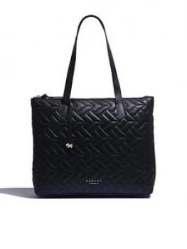 image of Radley Wood Street Quilted Large Ziptop Tote Bag - Black