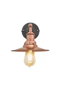 Image of Brooklyn Flat Wall Light, 8 Inch, Copper, Copper Holder
