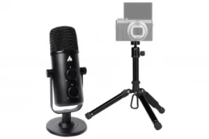 Image of Maono USB-C Studio Desk Top Podcast Microphone Kit with Portable Mid-Size Tripod