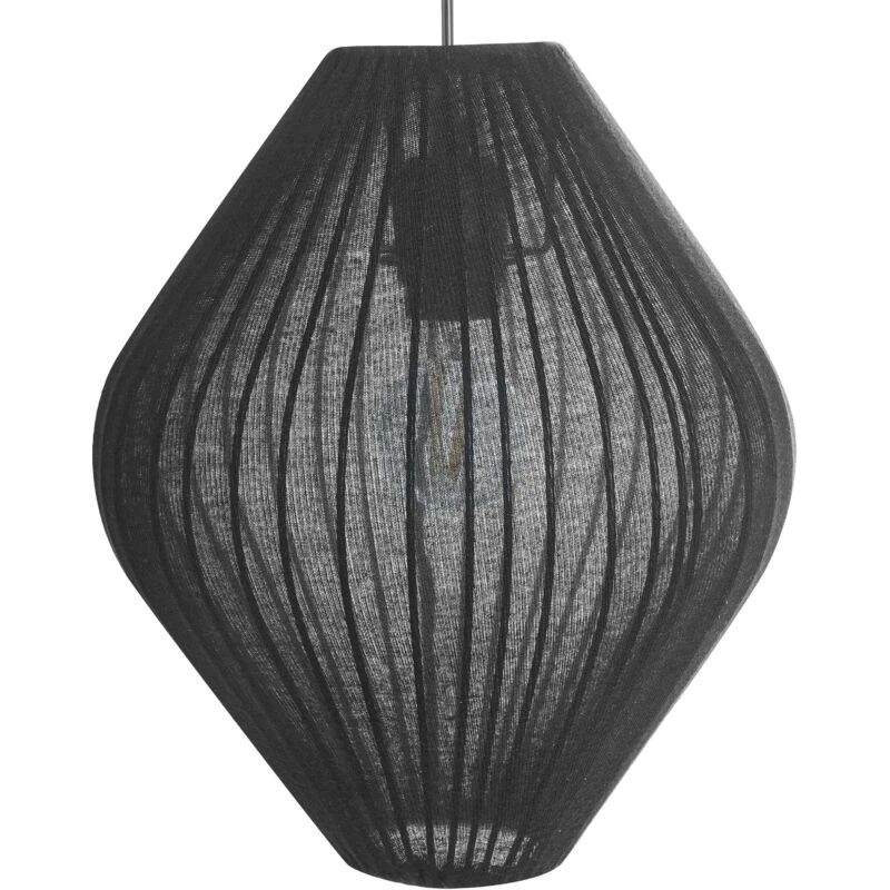 Image of Beliani Pendant Lamp Alme Fabric Black