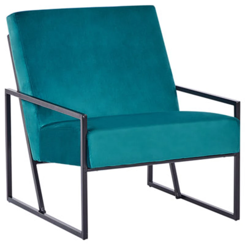 Image of Beliani Velvet Armchair Teal Delary