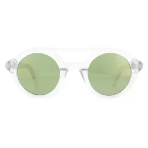 Round Crystal Green Mirror Sunglasses