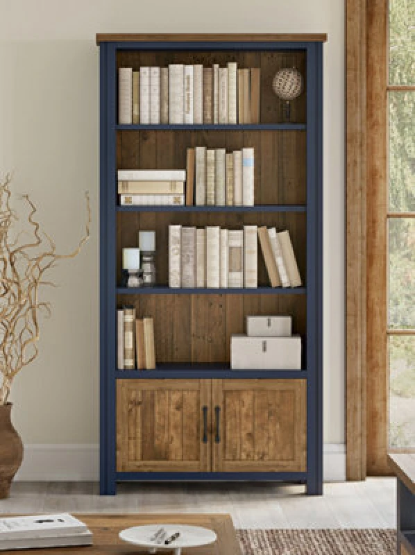Image of Baumhaus Splash of Blue - Large Open Bookcase with Doors Blue Unisex