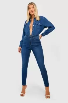 Image of High Waisted Bum Shaping Super Skinny Jeans