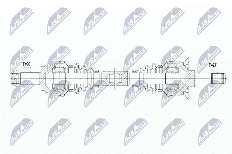 Image of NTY NPW-BM-099 Drive shaft Rear Axle Right Drive Shaft (13)