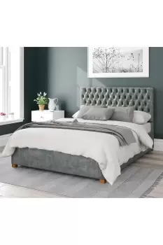 Image of Nightingale Upholstered Ottoman Storage Bed, Distressed Velvet Fabric