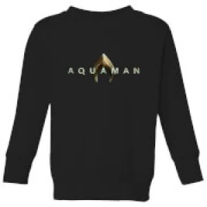 image of Aquaman Title Kids Sweatshirt - Black - 11-12 Years