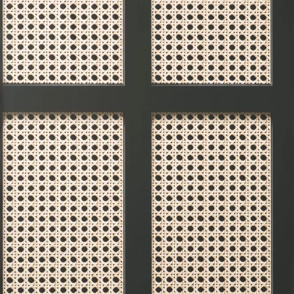 Image of Cane Panel Black Wallpaper Black