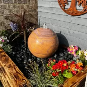 image of Tranquility Water Features - 40cm Sandstone Sphere Mains Powered Water Feature