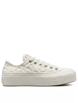 Image of Converse Chuck Taylor All Star Lift Lo, White, Size 3, Women